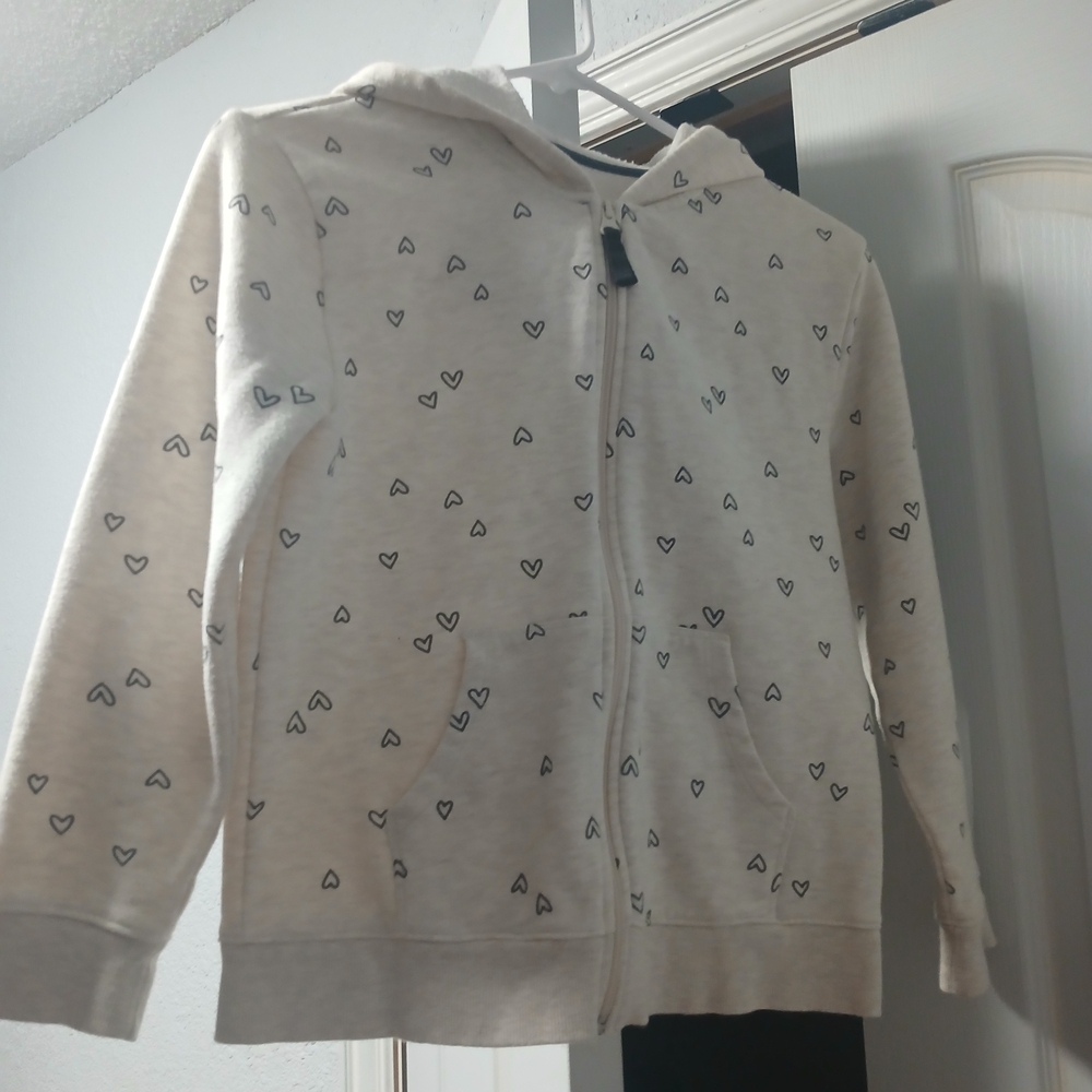 Cat & Jack Cream Heart Pattern Hoodie